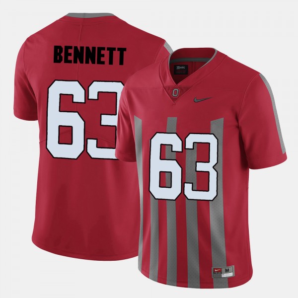 Ohio State Buckeyes Michael Bennett Men's #63 Red College Football Jersey 2404YCNQ8